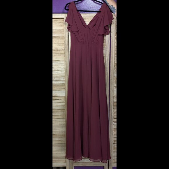 Celebrate DB Studio Elegant Burgundy Maxi Dress Size 6 - Picture 1 of 12